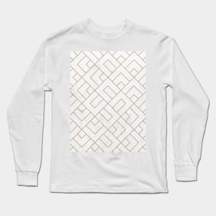 Golden Marble Square Floor Pattern Long Sleeve T-Shirt
